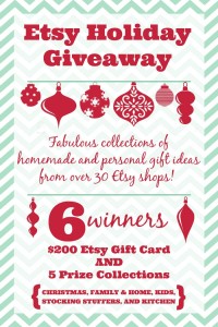 Etsy Holiday Giveaway with 6 winners - $200 Etsy  gift card and 5 prize packages up for grabs! PLUS, an awesome Etsy Holiday Gift Guide to browse! {The Love Nerds}