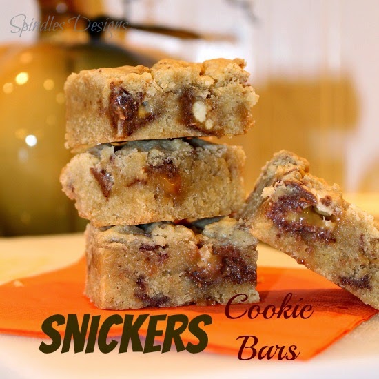 Snicker Cookie Bars at www.spindlesdesigns.com