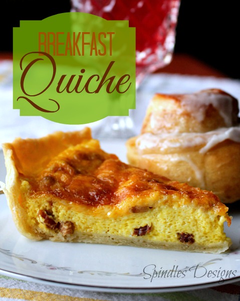 Breakfast Quiche at www.SpindlesDesigns.com