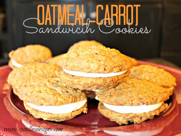 Oatmeal Carrot Sandwich Cookies at www.SpindlesDesigns.com