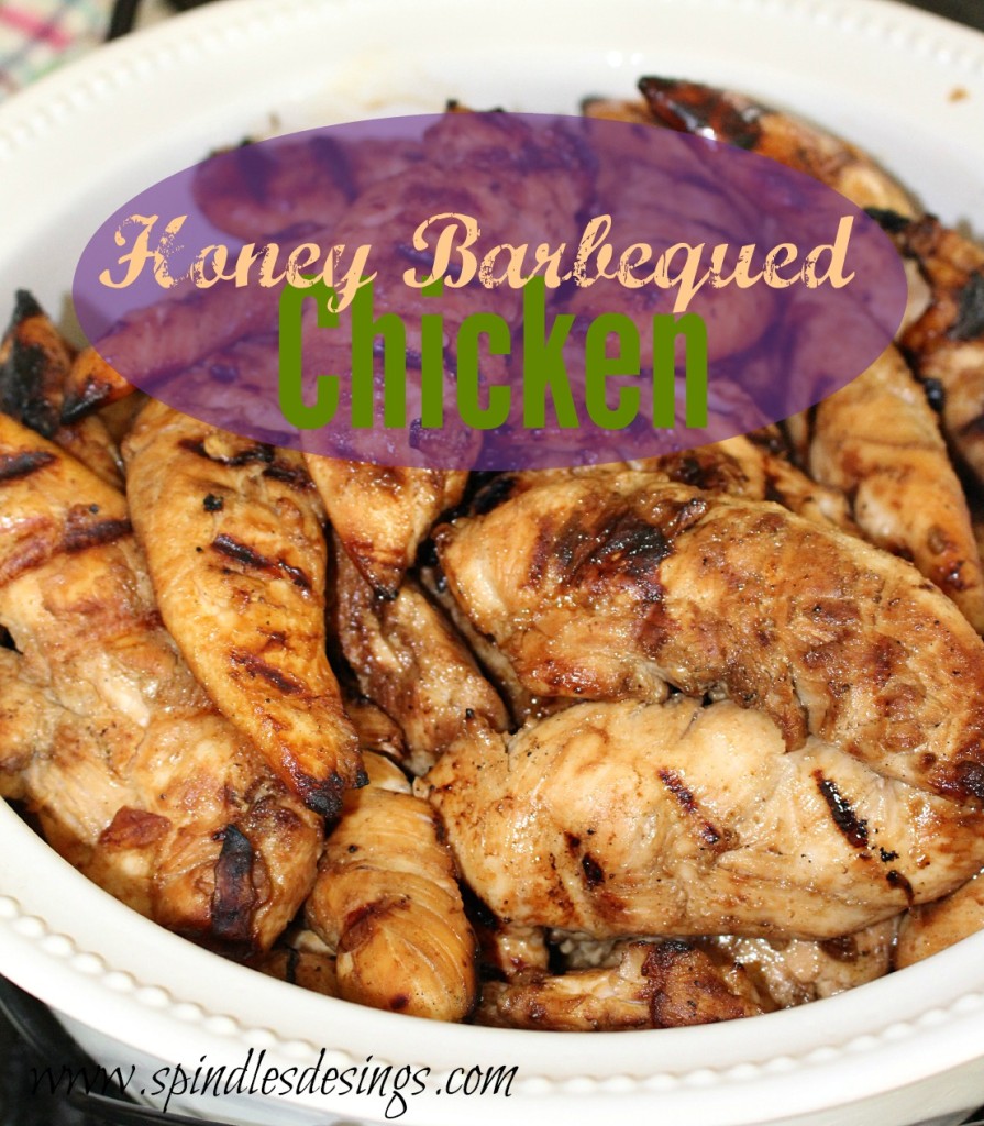 Honey Barbequed Chicken at www.SpindlesDesigns.com