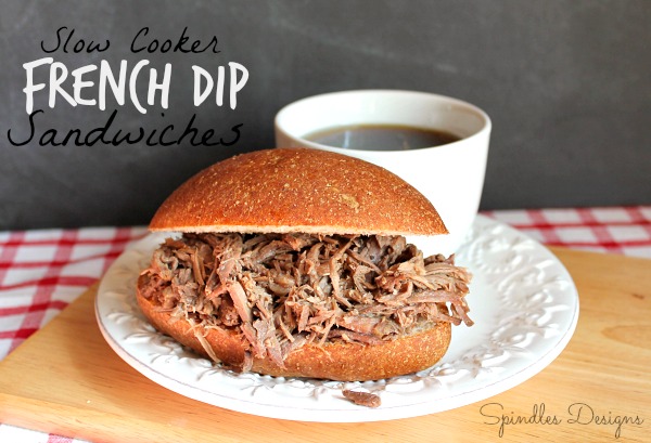 Slow Cooker French Dip Sandwiches at SpindlesDesigns.com