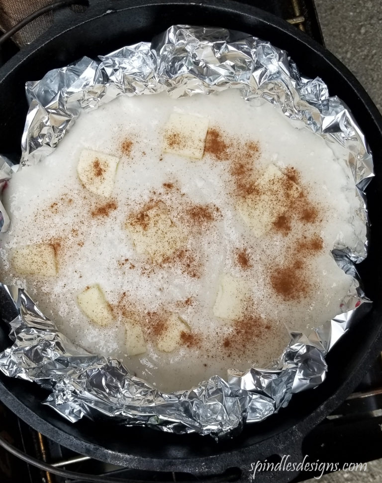 Dutch Oven Blackberry Huckleberry Cobbler Spindles Designs by Mary