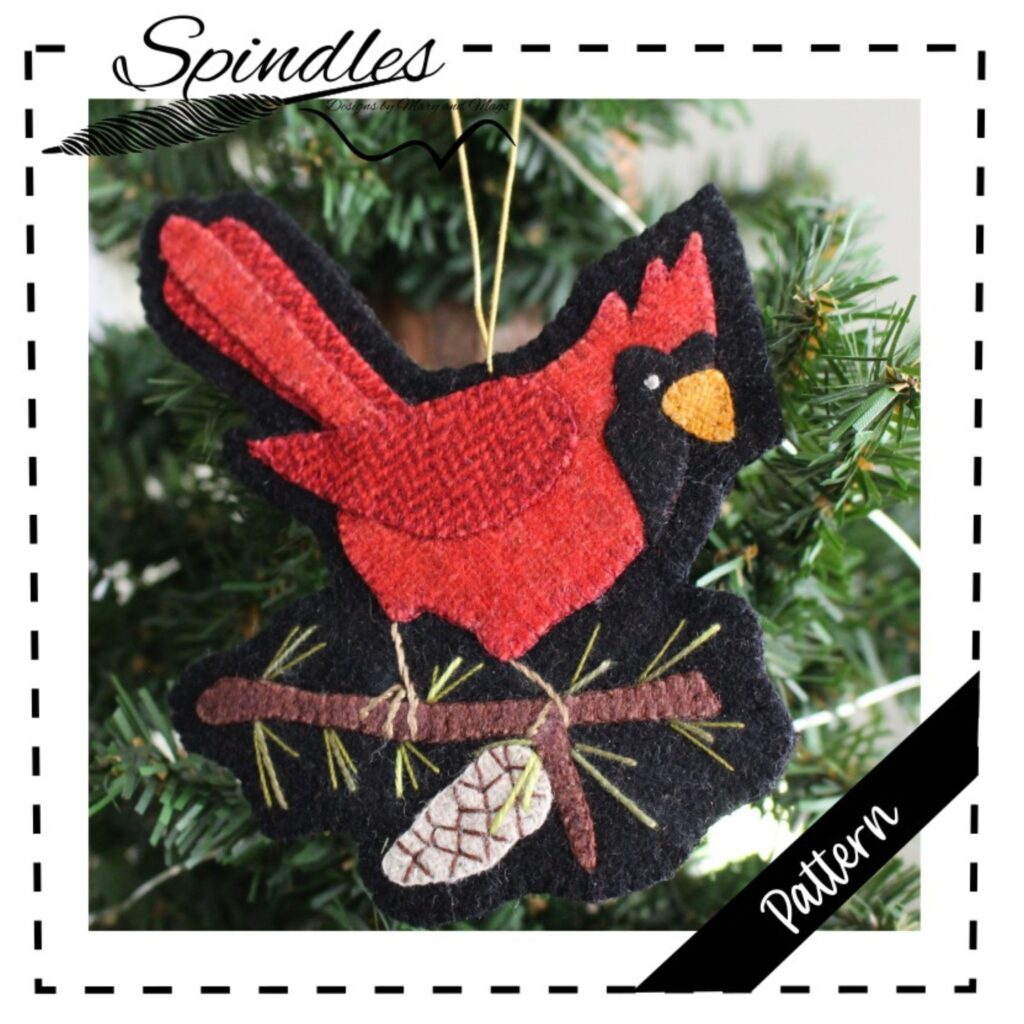 Christmas Cardinal Applique Ornament Pattern