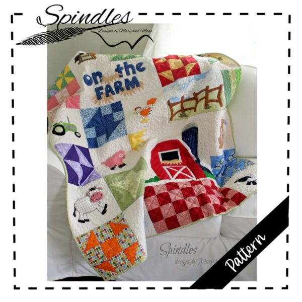 On the Farm Baby Quilt Pattern – Appliqué and Patchwork Design