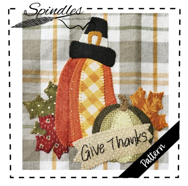Pilgrim Pumpkin Applique Pattern Thanksgiving