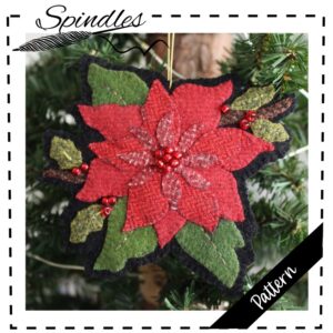 Poinsettia Applique Christmas Ornament Pattern