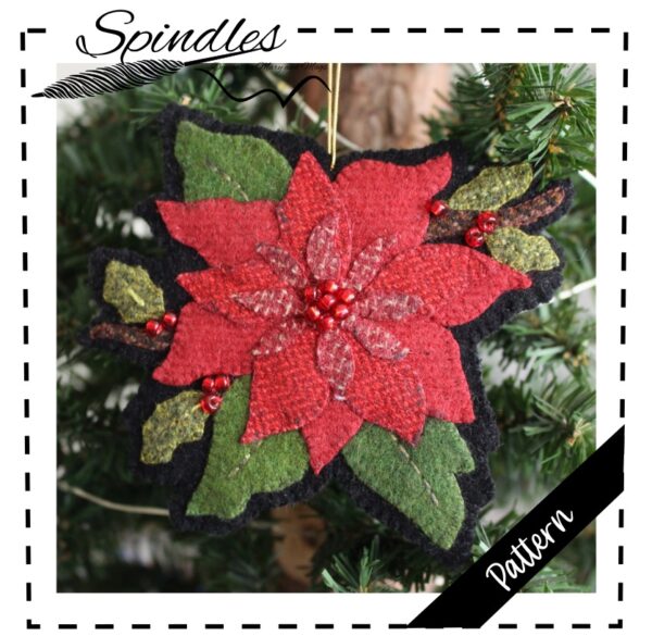 Poinsettia Applique Christmas Ornament Pattern