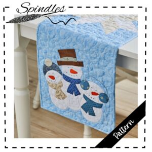 Snowman Table Runner Pattern, Winter Applique Sewing Project