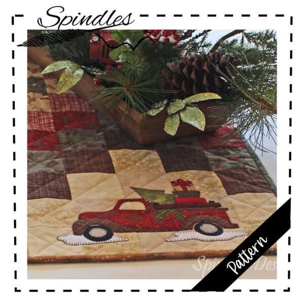 Vintage Truck Christmas Table Runner Pattern, Christmas Pattern