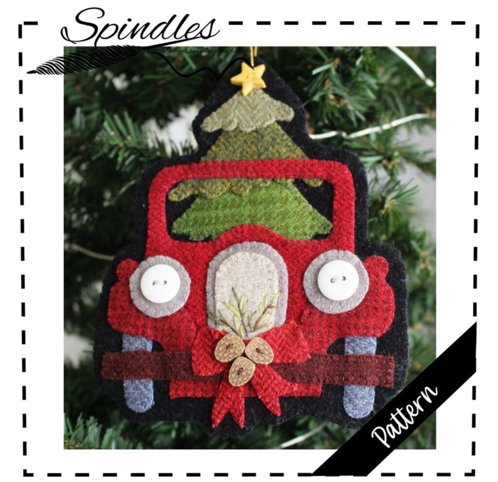 Vintage Truck Applique Christmas Ornament Pattern Wool or Felt