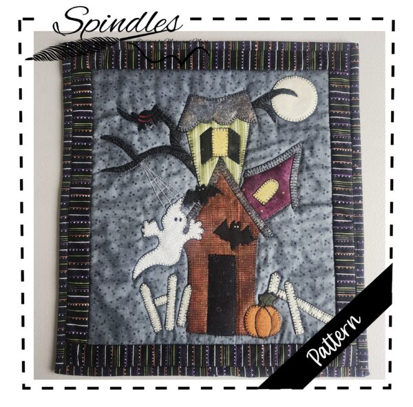 Haunted House Applique Pattern, Table Topper, Wall Hanging Quilt
