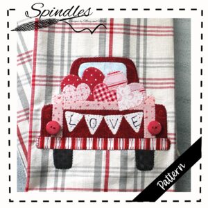 "LOVE" Truck Applique Pattern - Vintage Valentine's Truck