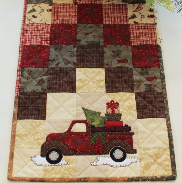 Vintage Truck Christmas Table Runner Pattern, Christmas Pattern - Image 2